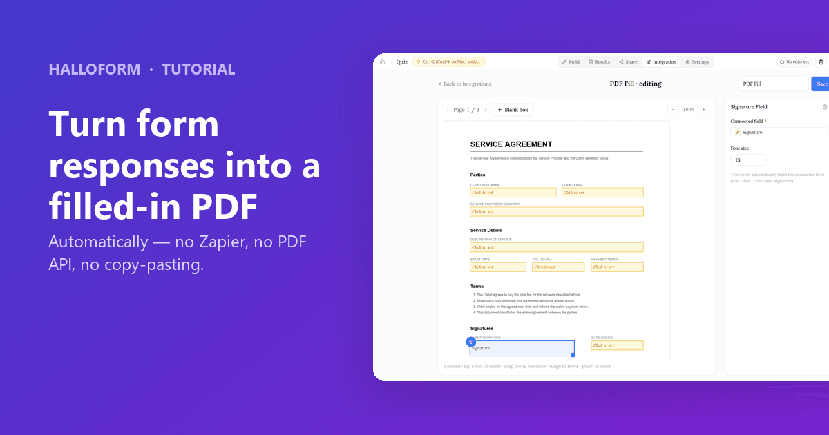 Turn form responses into a filled-in PDF — automatically